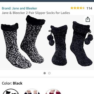 Jane and Bleeker 2 Pair Slipper Socks
